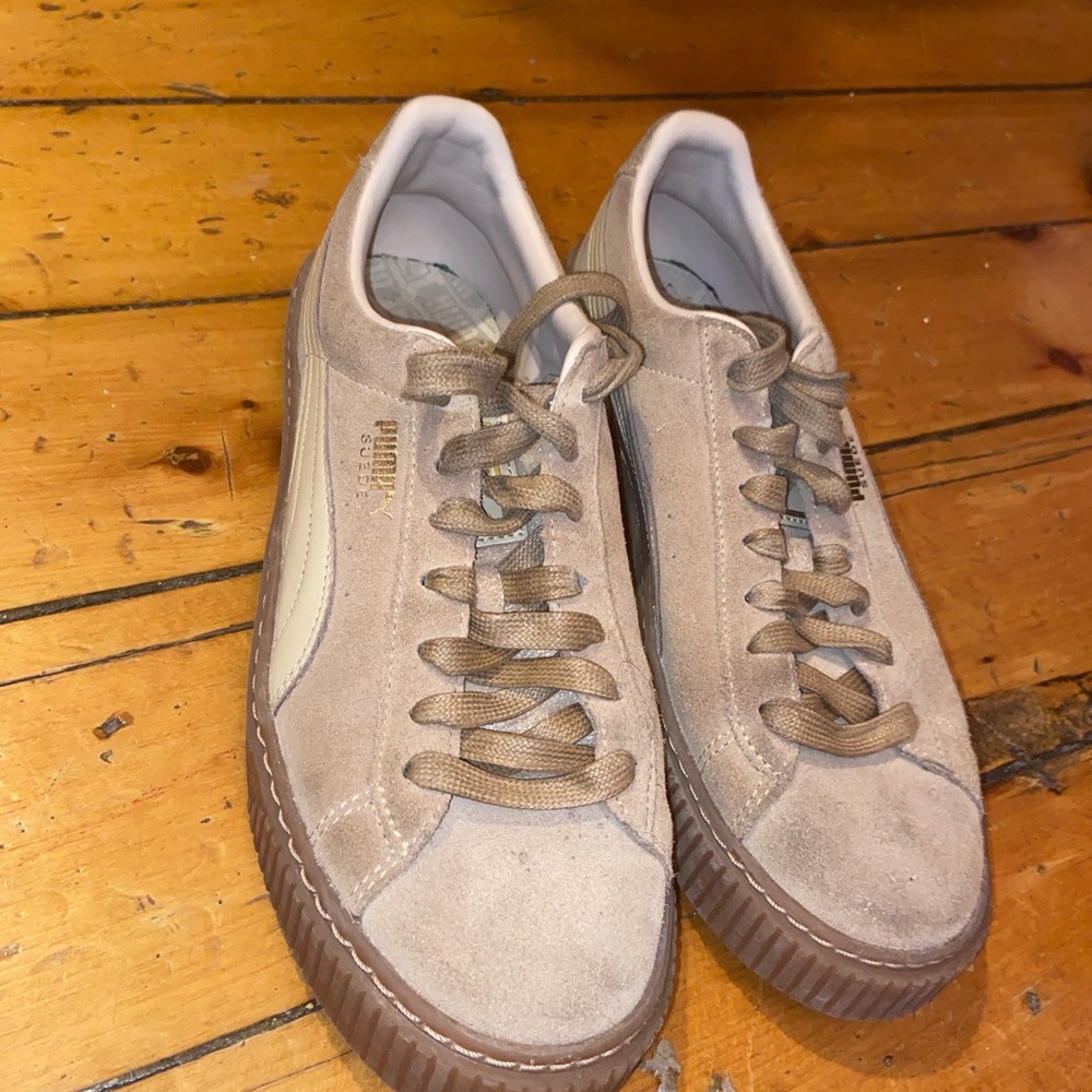 Puma suede platform core oatmeal brown sneaker